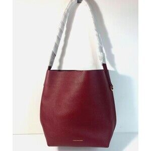 Brand New MAISON de SABRE The Soft Tote Bag Pebbled Leather Pomegranate Burgundy